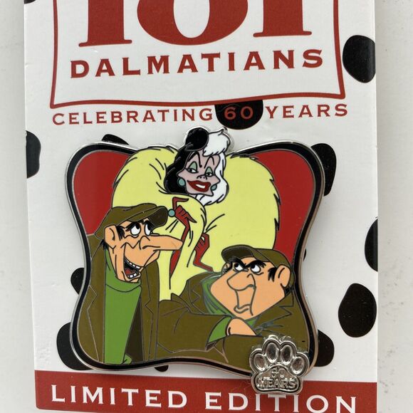 Disney Parks 101 Dalmatians 60th Anniversary Cruella Horace Jasper 2021 LE Pin - Picture 3 of 5
